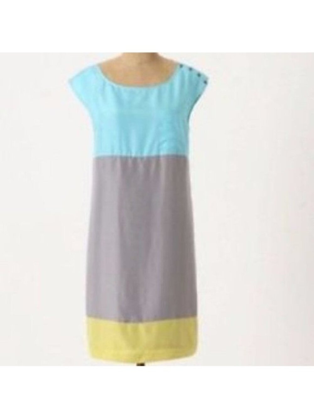 Anthro Odille Colorblock Silk Shift Dress Monochrome